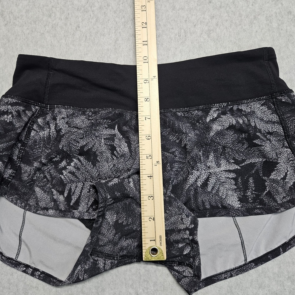 Lululemon Speed Short  3"‎ Inseam Womens Sz. 4 Multi Black Lined - Picture 5 of 10